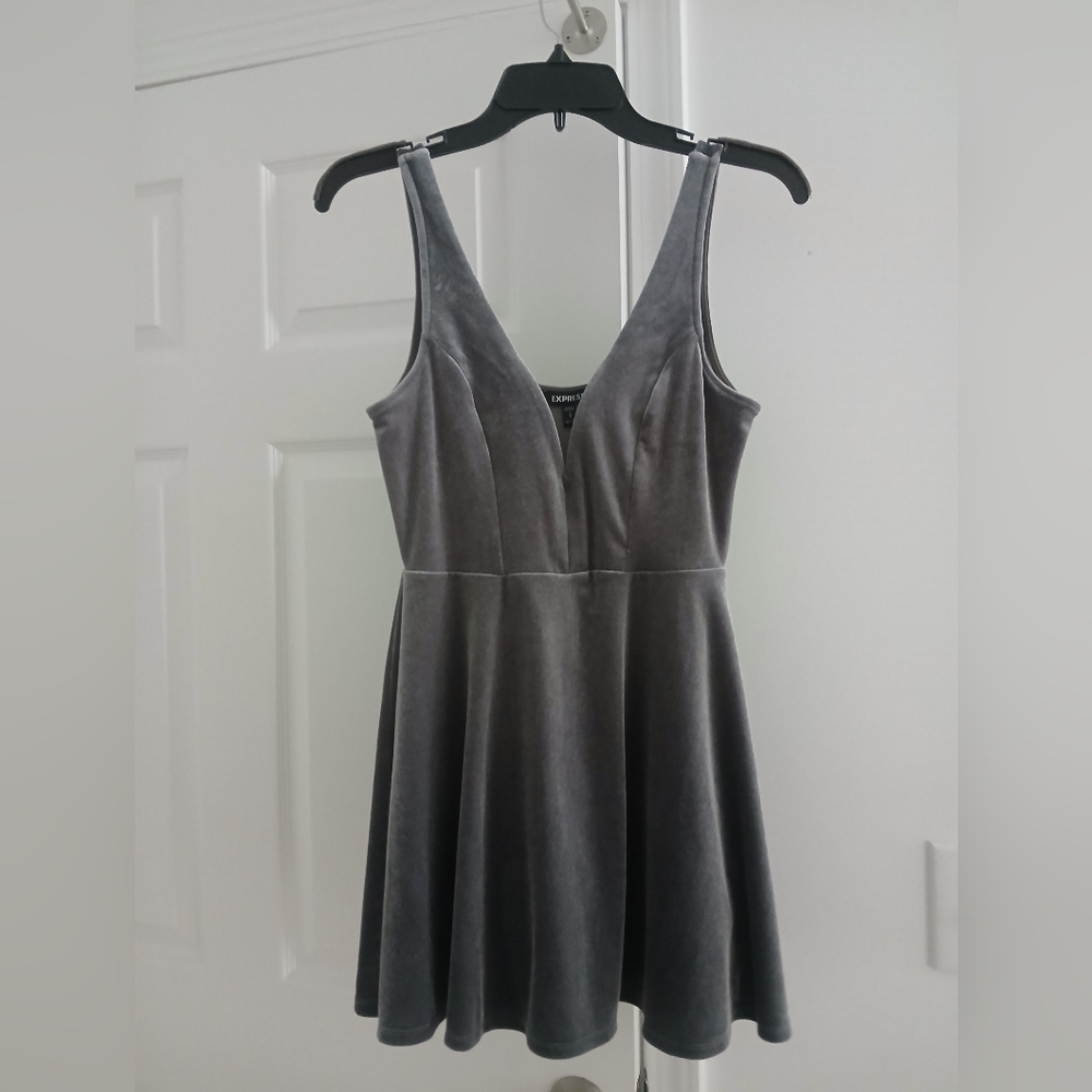 Express Charcoal Backless Dress